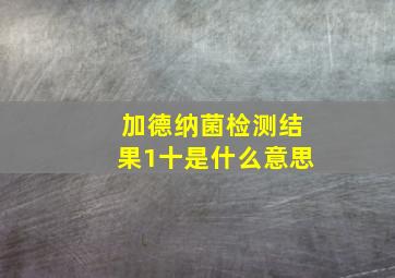 加德纳菌检测结果1十是什么意思