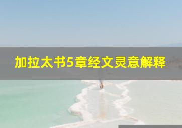 加拉太书5章经文灵意解释