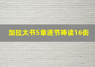 加拉太书5章逐节祷读16街