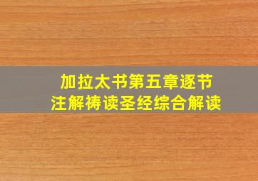 加拉太书第五章逐节注解祷读圣经综合解读