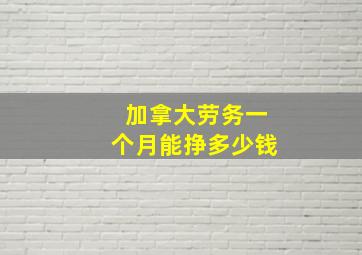 加拿大劳务一个月能挣多少钱