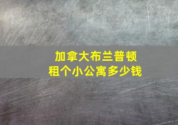 加拿大布兰普顿租个小公寓多少钱