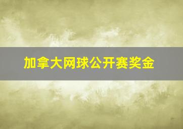 加拿大网球公开赛奖金