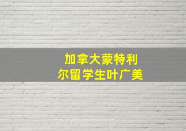 加拿大蒙特利尔留学生叶广美