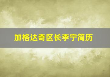 加格达奇区长李宁简历