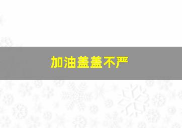 加油盖盖不严