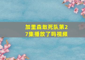 加里森敢死队第27集播放了吗视频