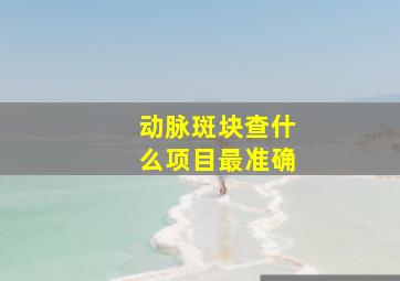 动脉斑块查什么项目最准确