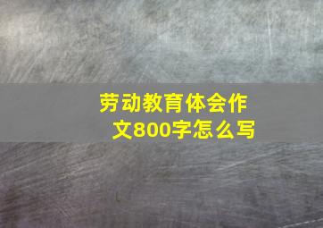 劳动教育体会作文800字怎么写