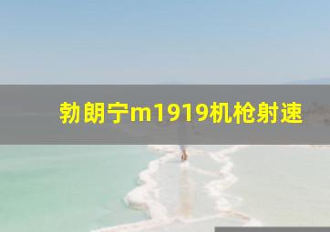 勃朗宁m1919机枪射速