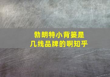 勃朗特小背篓是几线品牌的啊知乎