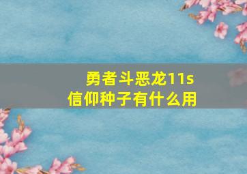 勇者斗恶龙11s信仰种子有什么用