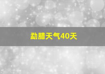 勐腊天气40天