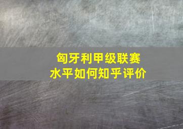 匈牙利甲级联赛水平如何知乎评价