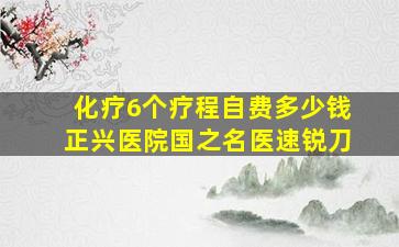 化疗6个疗程自费多少钱正兴医院国之名医速锐刀