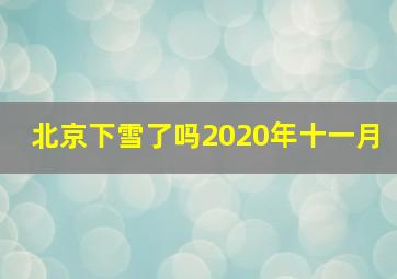 北京下雪了吗2020年十一月