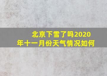 北京下雪了吗2020年十一月份天气情况如何