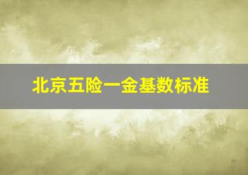 北京五险一金基数标准