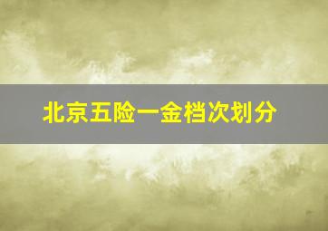 北京五险一金档次划分