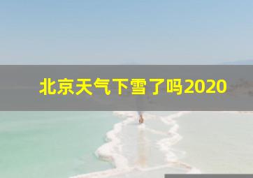 北京天气下雪了吗2020