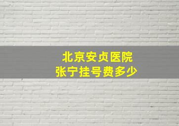 北京安贞医院张宁挂号费多少