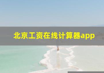 北京工资在线计算器app