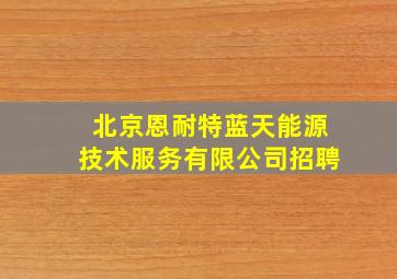 北京恩耐特蓝天能源技术服务有限公司招聘