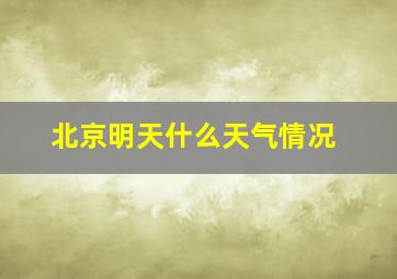 北京明天什么天气情况