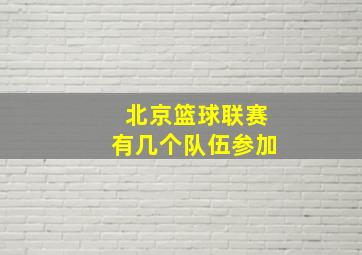 北京篮球联赛有几个队伍参加