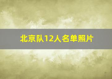 北京队12人名单照片