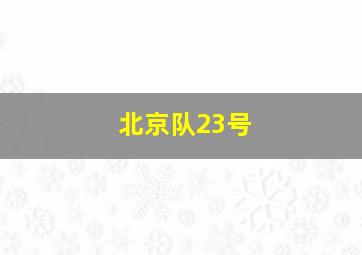 北京队23号