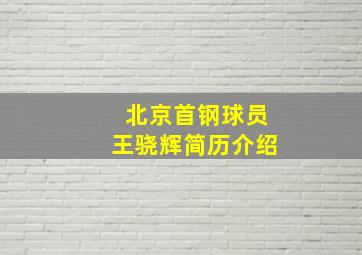 北京首钢球员王骁辉简历介绍