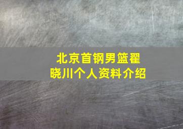 北京首钢男篮翟晓川个人资料介绍