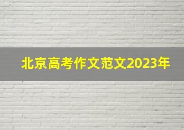 北京高考作文范文2023年