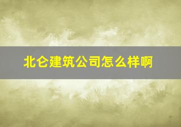 北仑建筑公司怎么样啊