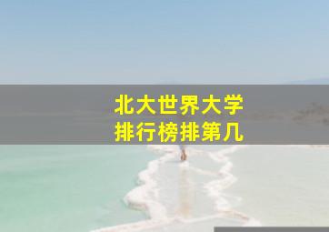 北大世界大学排行榜排第几