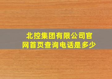 北控集团有限公司官网首页查询电话是多少