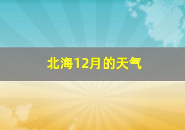 北海12月的天气