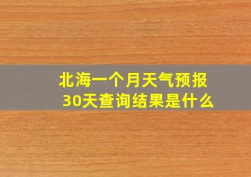 北海一个月天气预报30天查询结果是什么