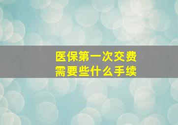 医保第一次交费需要些什么手续