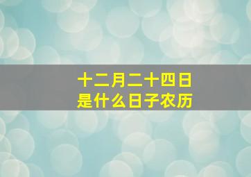 十二月二十四日是什么日子农历