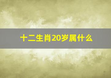 十二生肖20岁属什么