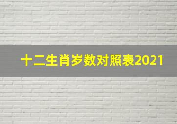 十二生肖岁数对照表2021