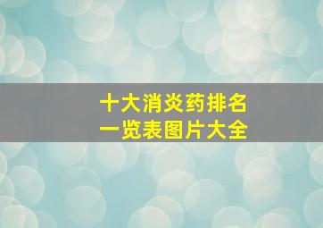 十大消炎药排名一览表图片大全