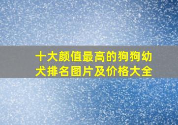 十大颜值最高的狗狗幼犬排名图片及价格大全