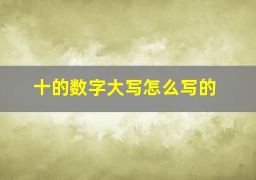 十的数字大写怎么写的