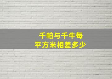 千帕与千牛每平方米相差多少