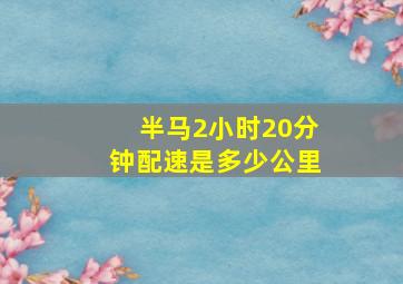 半马2小时20分钟配速是多少公里