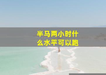 半马两小时什么水平可以跑