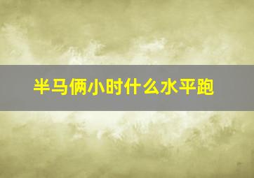 半马俩小时什么水平跑